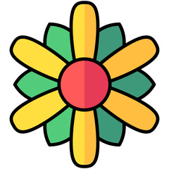 flower lineal multi color icon, related to thanksgiving theme.