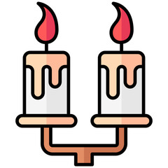 candles lineal multi color icon, related to thanksgiving theme.