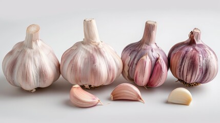 Obraz premium Garlic separated on a white background