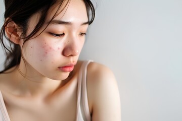ニキビに悩む日本人の20代の女性