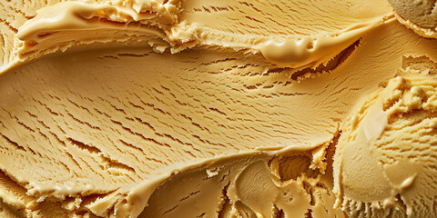 A close-up capture showcasing the creamy texture of scooped vanilla ice cream
