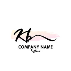 KB Watercolor Initial Logo Design Vector