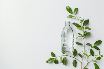Explore the theme of recycling and ecology by featuring a recyclable bottle on a pristine white background.