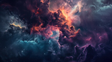 Fototapeta premium A colorful space scene with a purple cloud in the middle
