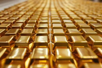 Obraz premium Golden Array: A Wealth of Gold Bars