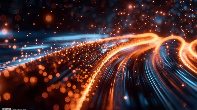 A conceptual image of a quantum computing circuit with light pulses traveling through superconducting cables