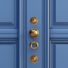 Simple modern colorful illustration of door and handle.