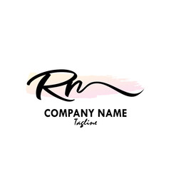 RR Watercolor Initial Logo Design Vector