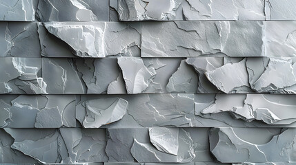 Closeup of a monochrome grey stone wall, a solid building material