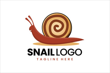 Flat modern simple Cookies bakery biscuit snail logo template icon symbol vector design illustration