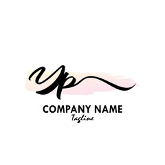 YP Watercolor Initial Logo Design Vector