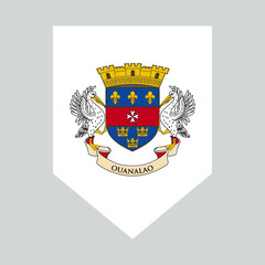 Saint Barthelemy Flag in Shield Shape Frame