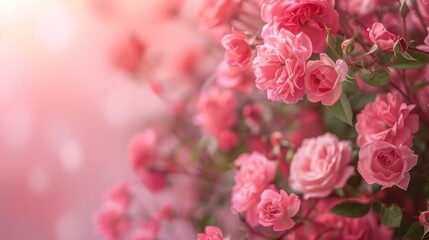 Soft pink gradient. Red Background of Soft Rose flowers and beautiful Pink Background
