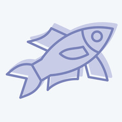 Icon Sardine. related to Seafood symbol. two tone style. simple design illustration
