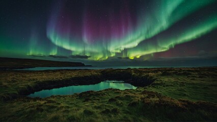 Experience the mesmerizing beauty of the Northern Lights dancing over the lush, green landscape of Ireland, a magical and colorful display visible this weekend