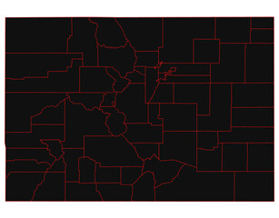Colorado administrative map. counties map of Colorado, blank Map, empty map of Colorado