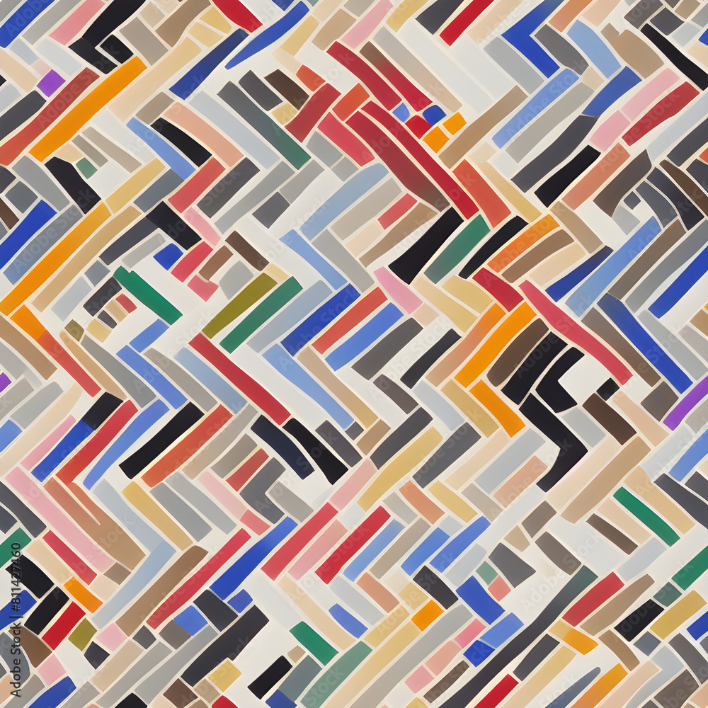 Poster seamless pattern with line shapes