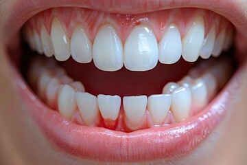 It is a photo of teeth with gingivitis. The teeth are inflamed and red. The gums are bleeding.