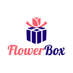 flower box flat minimalist logo