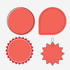 set of red stickers