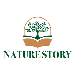 nature library flat modern logo