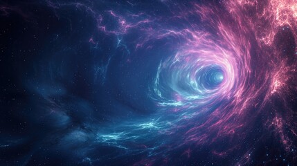 Space Tunnel Blackhole Hyperspace Lightspeed Stars Digital Art Wallpaper, Radiant Contemporary Abstract Artwork Background, Vibrant Backdrop Concept, Web Graphic Design Banner