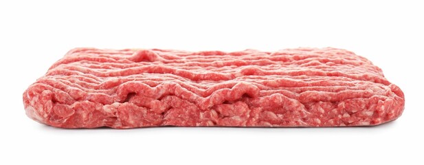 Fresh raw ground meat isolated on white