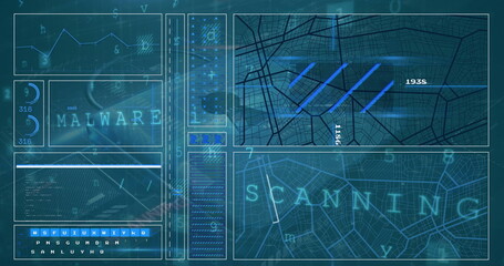 Image of data processing over padlock