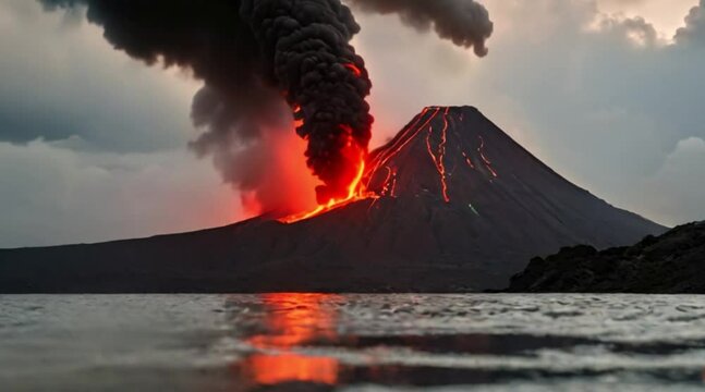 Majestic Volcano Sunset 