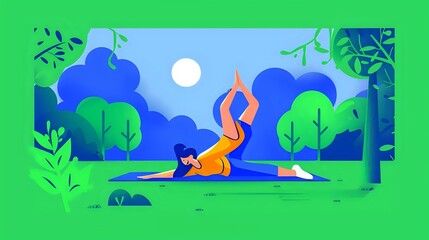 Fluid and Flexible Yoga Stretching with Calming Elements and Gentle Breeze