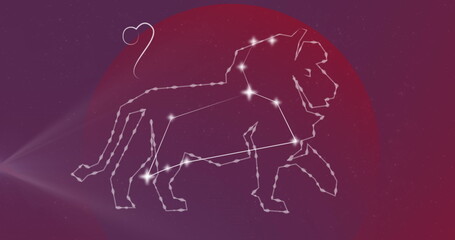 Image of leo star sign with glowing stars