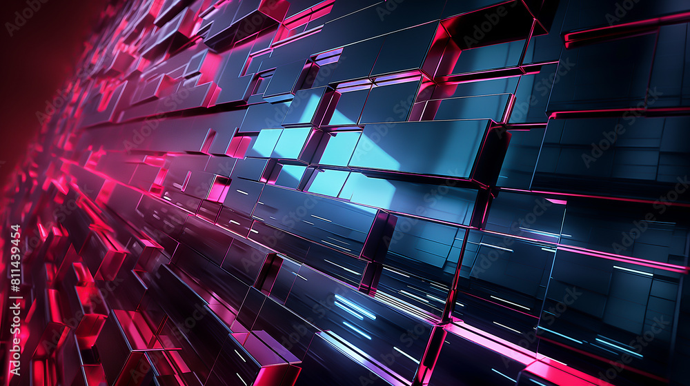 Aufkleber abstract glowing lines dance across a dark, tech-inspired background in a vibrant display of color a