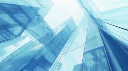 Blue abstract office building