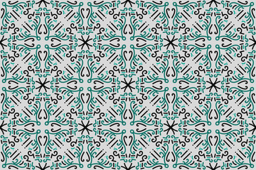 a seamless pattern with a decorative ornament in brown and beige.