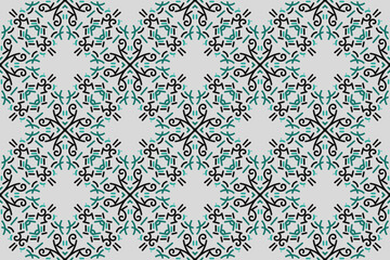 a seamless pattern with a decorative ornament in brown and beige.