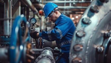 Engineer wearing safety uniform and helmet welding to repair pipe concept of innovative industrial and maintenance growth efficiency manufacturing 