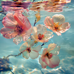 pink orchid flower in water