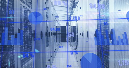 Fototapeta premium Image of data processing over computer servers