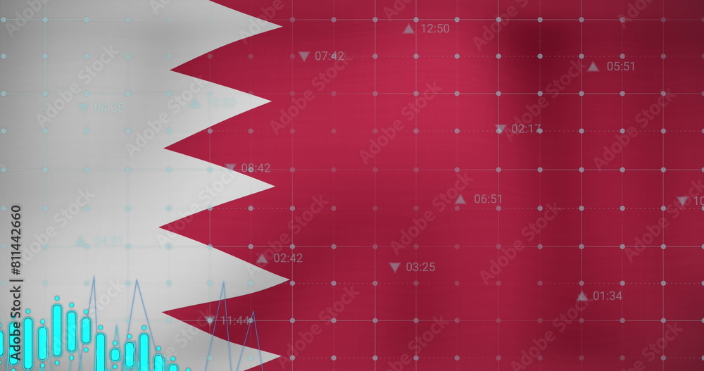 Poster image of data processing over flag of bahrain