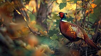 Fototapeta premium Pheasant in its natural habitat