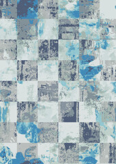 Obraz premium Grungy watercolor checkerboard pattern