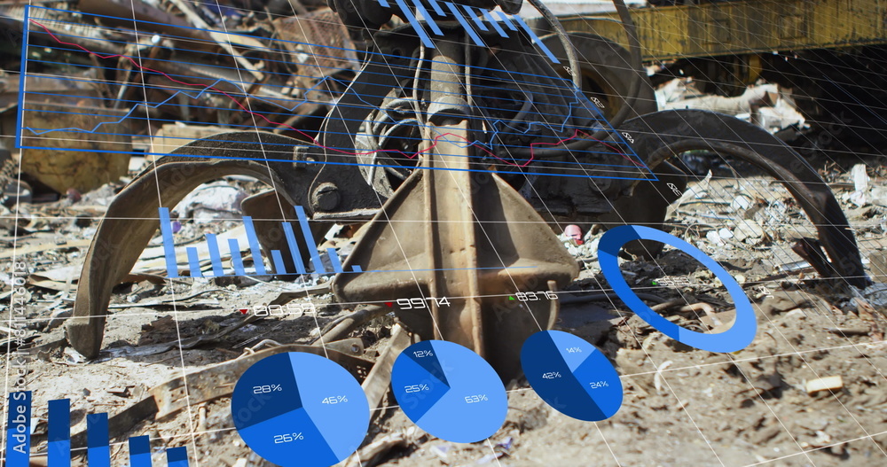 Poster image of statistics and financial data processing over agriculture field