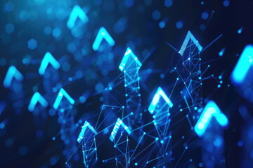 digital growing arrows up graph chart, business concept, Success, profit growth