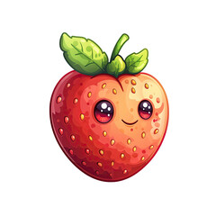 Obraz premium Pitanga Flat Colors Cartoon Icon, Isolated Transparent Background Images