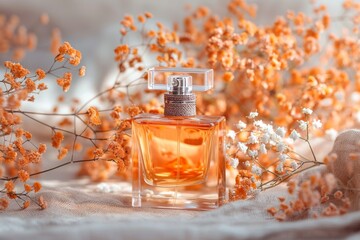 Perfume crafting with amber focuses on aromatic flowers, producing sophisticated aroma and a spray that carries spritzed olfactory notes across floral bouquets