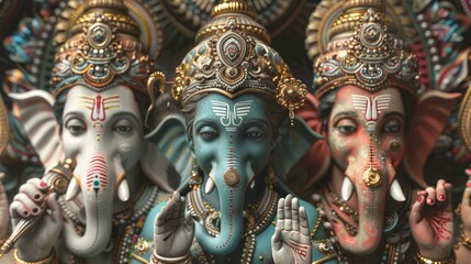 Fototapeta premium Hindu deities such as Ganesha