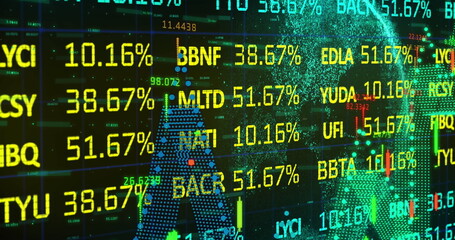 Image of data processing over globe