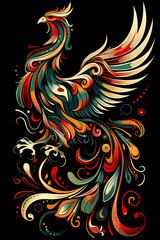Illustration of Epic Phoenix in abstract style