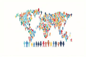 Simple graphic for World Population Day with an earth globe and people icons.