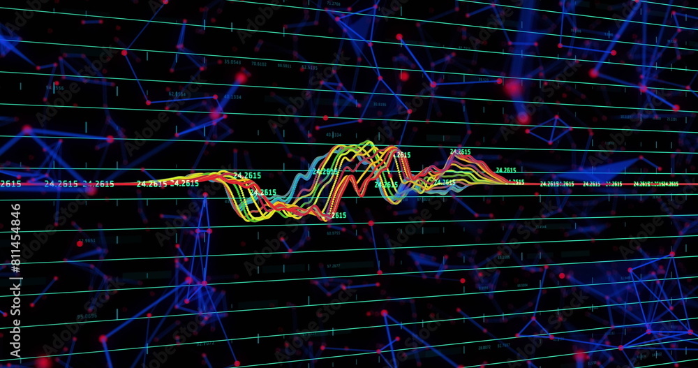 Aufkleber image of data processing over black background